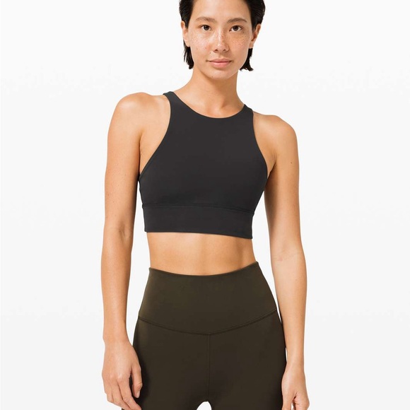 Lululemon Energy High-Neck Longline Tough Bra *Medium Support, B-D, Black 10 - Picture 2 of 8